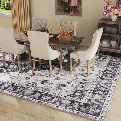 Tapis de salle de séjour anti-dérapant et lavable