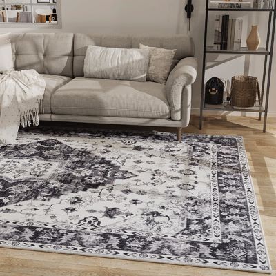 Tapis de salle de séjour anti-dérapant et lavable
