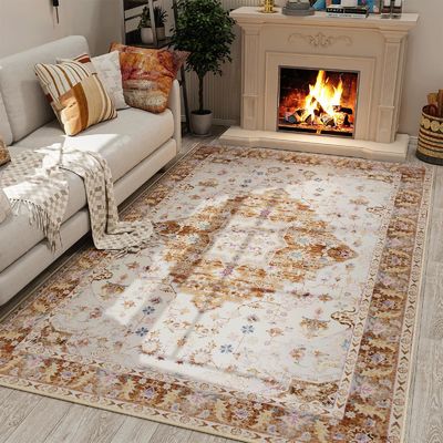 Tapis de salle de séjour anti-dérapant et lavable