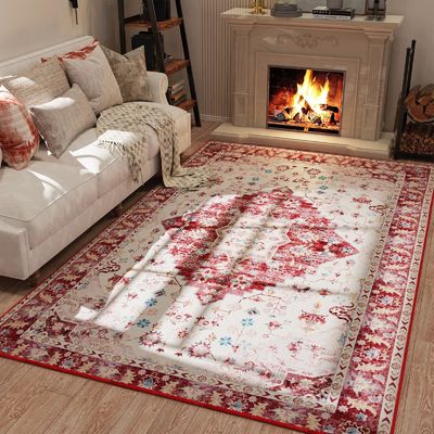 Tapis de salle de séjour anti-dérapant et lavable