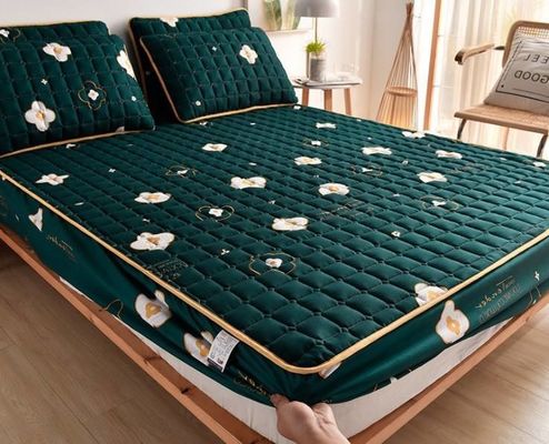 Home Armatures en couette sur mesure Protégeurs de matelas brossés imprimés pour protecteur de lit