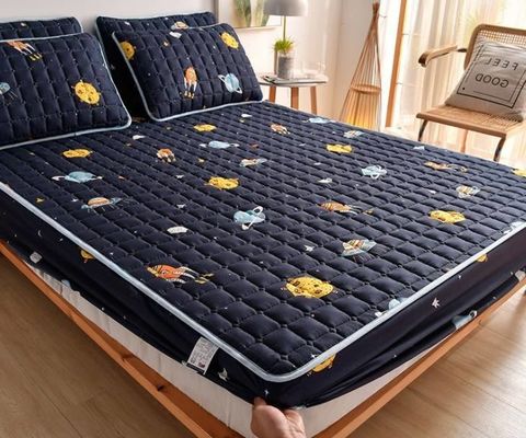 Home Armatures en couette sur mesure Protégeurs de matelas brossés imprimés pour protecteur de lit