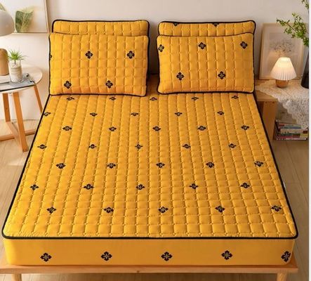 Home Armatures en couette sur mesure Protégeurs de matelas brossés imprimés pour protecteur de lit