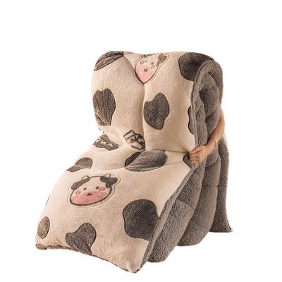 Logo personnalisé Couverture de lit Coussin de velours Broderie chaude Coussin épais Coussin d'hiver Plush Prêt