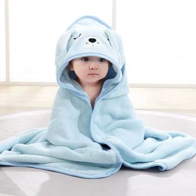 Cartoon Animaux Enfants Microfibre douce Vêtement de corail à capuche serviette de bain pour garçons et filles