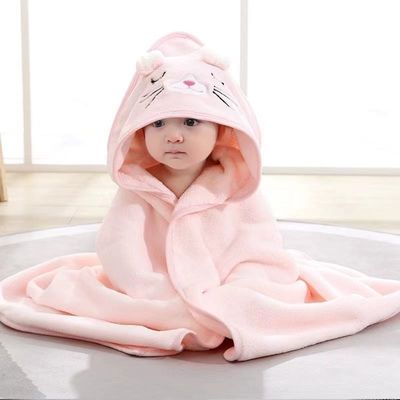 Cartoon Animaux Enfants Microfibre douce Vêtement de corail à capuche serviette de bain pour garçons et filles