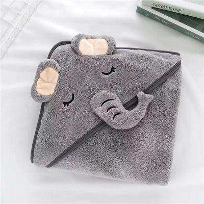 Cartoon Animaux Enfants Microfibre douce Vêtement de corail à capuche serviette de bain pour garçons et filles