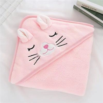 Cartoon Animaux Enfants Microfibre douce Vêtement de corail à capuche serviette de bain pour garçons et filles