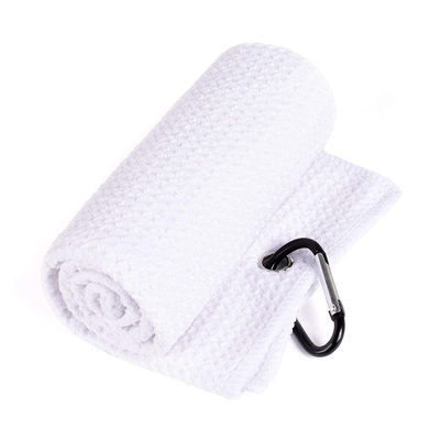 Logo imprimé sur mesure serviette de golf en microfibre avec conception de gaufre et crochet 30*50cm/40*60cm