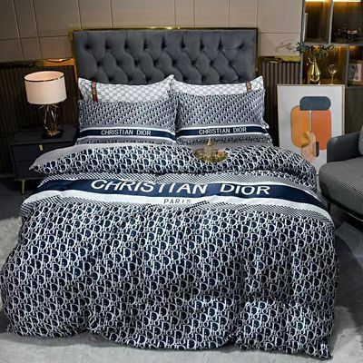 Cadeau de Noël de luxe super doux 100% polyester 4 pièces lit ensemble motif géométrique