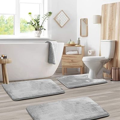 Commodes et durables tapis de salle de bain en mousse de mémoire rectangulaire