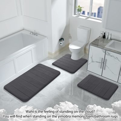 Commodes et durables tapis de salle de bain en mousse de mémoire rectangulaire