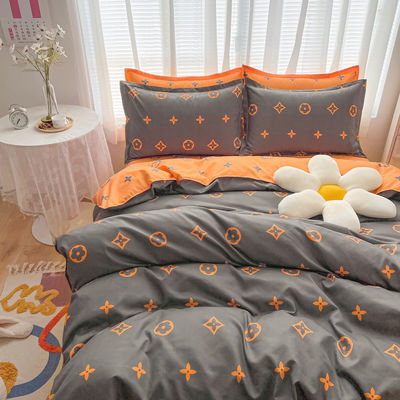 200TC coton lavé de luxe polyester imprimé couverture couette lit drap lit ensemble pour le roi
