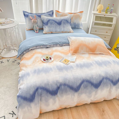 200TC coton lavé de luxe polyester imprimé couverture couette lit drap lit ensemble pour le roi