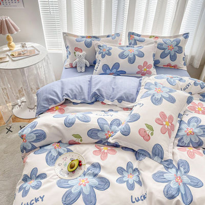 200TC coton lavé de luxe polyester imprimé couverture couette lit drap lit ensemble pour le roi