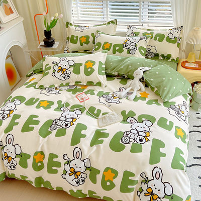 200TC coton lavé de luxe polyester imprimé couverture couette lit drap lit ensemble pour le roi