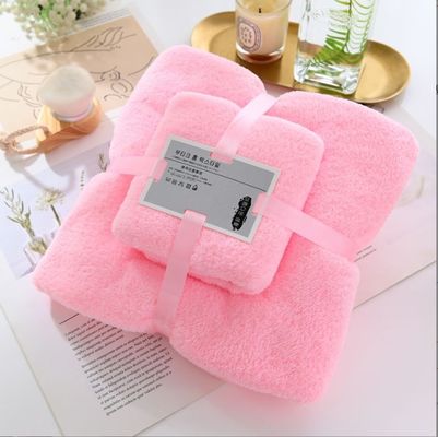 Tout le monde Groupe d'âge Logo personnalisé Coral Fleece Towel Set 2 pièces Towel en microfibre