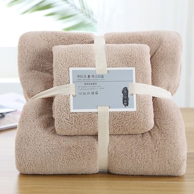 Tout le monde Groupe d'âge Logo personnalisé Coral Fleece Towel Set 2 pièces Towel en microfibre