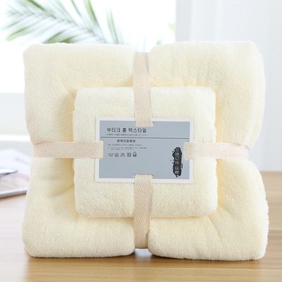 Tout le monde Groupe d'âge Logo personnalisé Coral Fleece Towel Set 2 pièces Towel en microfibre