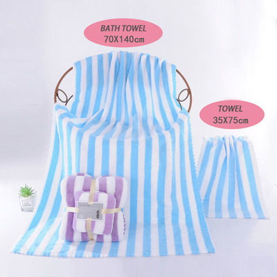 Serre à bain à deux pièces en laine de corail absorbante pour une couleur rose bleu vert violet ou brun