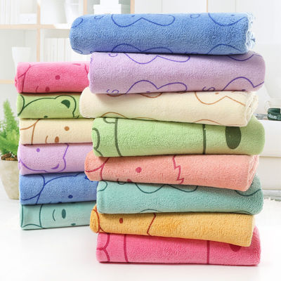 Ensemble de serviettes de bain pour enfants carrés 3 pièces serviettes avec imprimé de lapin de dessin animé et fibre de polyester