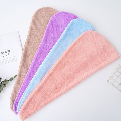 Toutes les âges Laine de corail de bain Chapeau de cheveux sec avec serviette absorbante en fibres de polyester