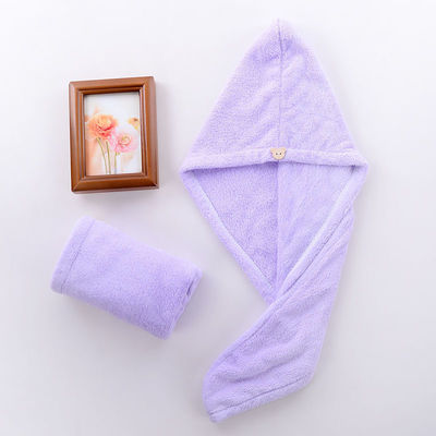 Toutes les âges Laine de corail de bain Chapeau de cheveux sec avec serviette absorbante en fibres de polyester