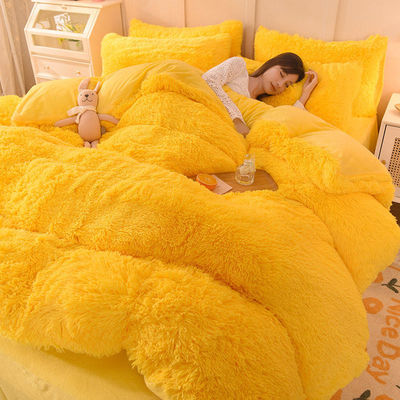 128x68 Densité du tissu Mink fourrure velours pelucheux en peluche Lit ensemble 4 pièces couleur arc-en-ciel