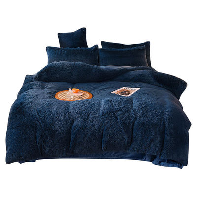 128x68 Densité du tissu Mink fourrure velours pelucheux en peluche Lit ensemble 4 pièces couleur arc-en-ciel