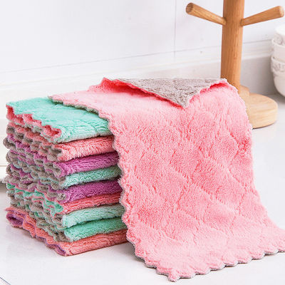 Microfibre pour le nettoyage domestique en laine de corail épaissie