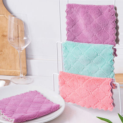 Microfibre pour le nettoyage domestique en laine de corail épaissie
