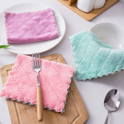 Microfibre pour le nettoyage domestique en laine de corail épaissie