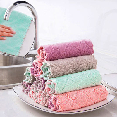 Microfibre pour le nettoyage domestique en laine de corail épaissie