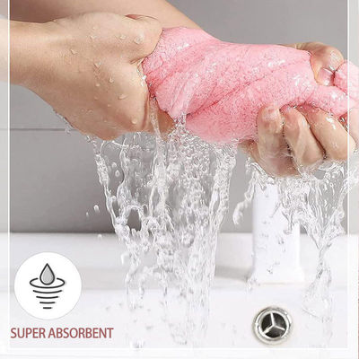 Conception personnalisée Couleur pure en microfibres en laine de corail Chapeau de cheveux sec pour les cheveux à séchage rapide serviette