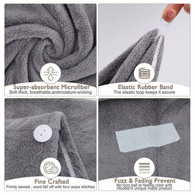 Conception personnalisée Couleur pure en microfibres en laine de corail Chapeau de cheveux sec pour les cheveux à séchage rapide serviette