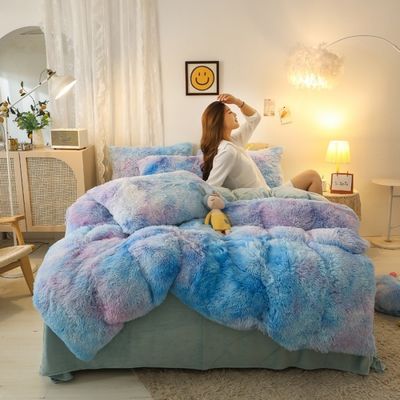 Des ensembles de draps de design épais en 3 pièces Couverture en peluche chaude de couleur pour mariage à domicile
