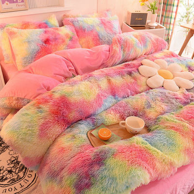 Des ensembles de draps de design épais en 3 pièces Couverture en peluche chaude de couleur pour mariage à domicile