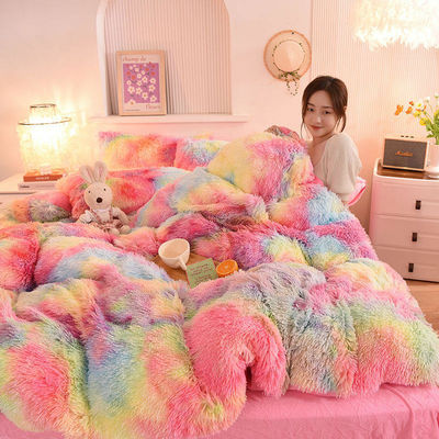 Des ensembles de draps de design épais en 3 pièces Couverture en peluche chaude de couleur pour mariage à domicile