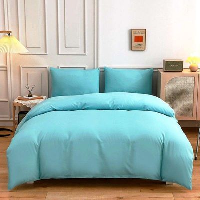 Contraste de couleur 4 pièces de lit en microfibre ensemble couverture de couette verte solide pour lit king size