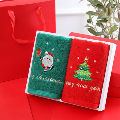TOUS les âges serviettes de Noël en coton pur serviettes pour le visage en 2 boîtes cadeaux pour les cadeaux et tous les âges