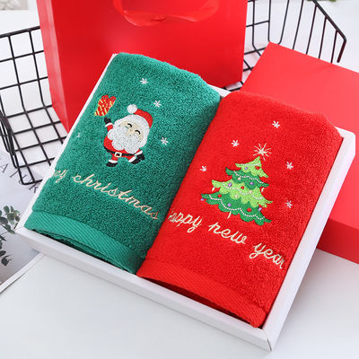 TOUS les âges serviettes de Noël en coton pur serviettes pour le visage en 2 boîtes cadeaux pour les cadeaux et tous les âges
