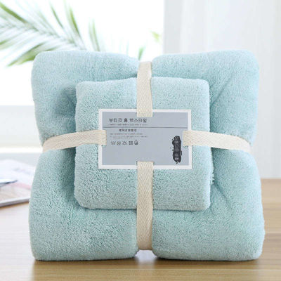 Super absorbant hypoallergénique Rectangle de laine de corail Microfibre serviette de bain en cadeau