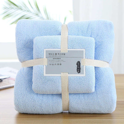 Super absorbant hypoallergénique Rectangle de laine de corail Microfibre serviette de bain en cadeau