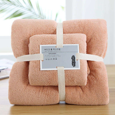 Super absorbant hypoallergénique Rectangle de laine de corail Microfibre serviette de bain en cadeau