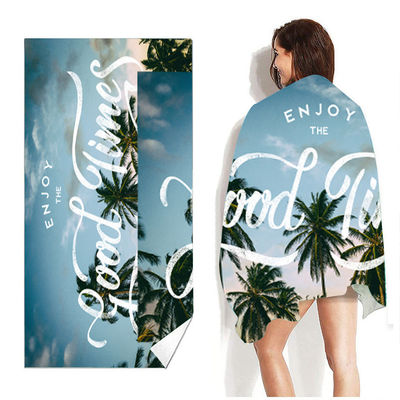 Design personnalisé serviette de plage en microfibre expédition rapide grande taille idéale pour les sports d'été
