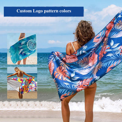 Design personnalisé serviette de plage en microfibre expédition rapide grande taille idéale pour les sports d'été