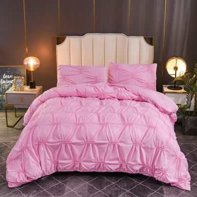 100% polyester couleur solide Fern fleur artisanal couette lit ensemble pour usage domestique style simple