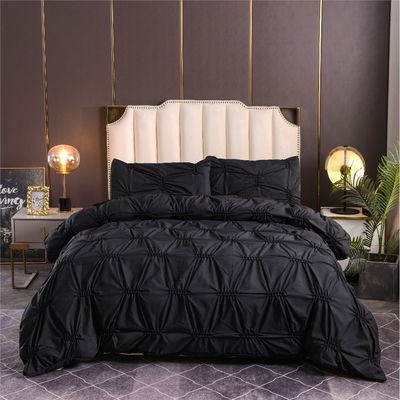 100% polyester couleur solide Fern fleur artisanal couette lit ensemble pour usage domestique style simple