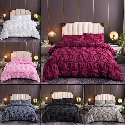 100% polyester couleur solide Fern fleur artisanal couette lit ensemble pour usage domestique style simple