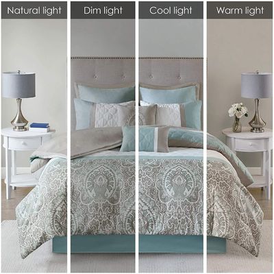 Ensemble de literie de luxe imprimé aux fleurs pour lit queen size 7 pièces couverture de couette